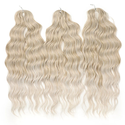 FREEDOM Synthetic Braiding Hair Extensions Deep Wavy 24 inch Long Curly Braids Hair Ombre Brown Rainbow Twist Crochet Hair