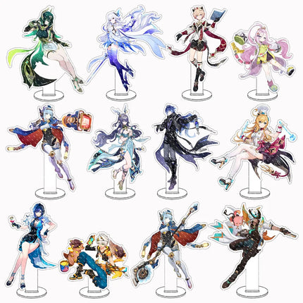 Genshin lmpact Anime Figure Acrylic Stand Lauma Flins Aino Ineffa Model Plate 1pc Desk Decor Standing Sign Game Fans Gifts Key