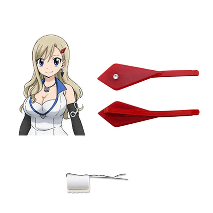 Cartoon EDENS ZERO Rebecca Hair Clip Pin for Women Red Geometric Crystal Hairpin Headwear Hair Styling Toilet Paper Accessories