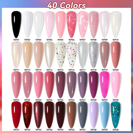 LILYCUTE 7ml Water-Based Nail Polish 40 Colors Long Lasting Quick Drying No Need of Lamp to Cure Nail Supplies For Nail Manicure