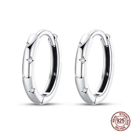 Real 925 Sterling Silver Star Earrings For Women Sparkling Zircon Ear Studs Luxury Fine Engagement Wedding Jewelry Gift For Girl