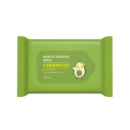 12/80 PCS Avocado Scented Makeup Removing Wipes - Deep Cleansing, Travel-Friendly, Single-Use