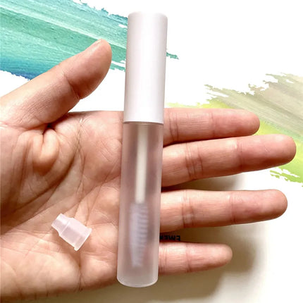 10-100pcs 10ml Frosted Mascara Tube Eyelash Cream Refillable Bottle Cosmetic Packing Containers Makeup with Matte White Cap