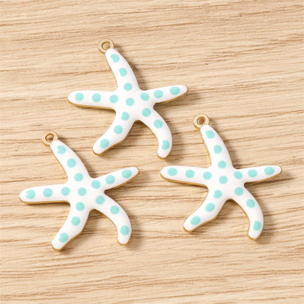 10pcs Cute Mix Marine Life Charms Enamel Starfish Lobster Crab Charms Pendants for Jewelry Making Necklaces Earrings DIY Gifts
