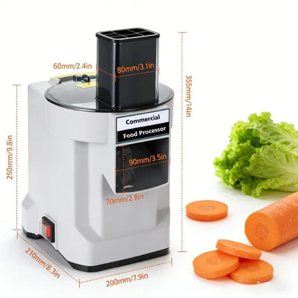Commercial Dicing Machine K8600 White 3-in-1 Multi-Function Electric Cutter Strips Shreds Slices Dice Radish Potato Vegetables