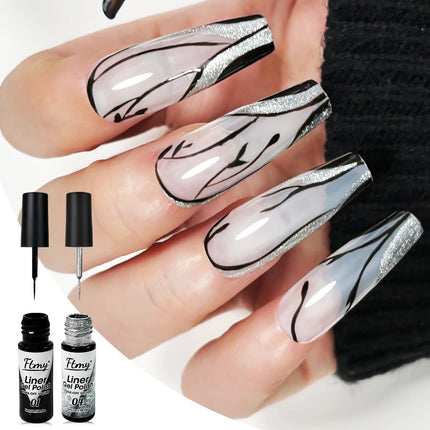 Nail Art Polish Set Gel Liner Nail Art Kit For Nail Design Polish Gel Art Paint For Nail 6 Colors Black White Gel Nail Polish So