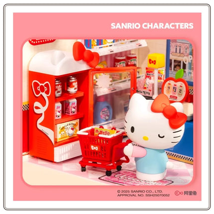 New Rolife Sanrio Super World Hello Kitty Scene Blind Box Baby House Assembly Toy Creative Ornament Gift Female Surprise Gift