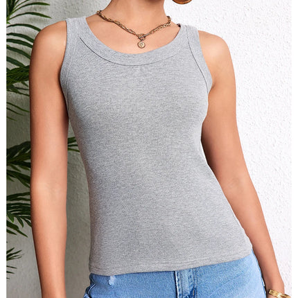 1/3 Piece Four Seasons Thin Solid Color Camisole for Young Women Plus Size Comfortable and Sexy T-shirt Shirt Casual