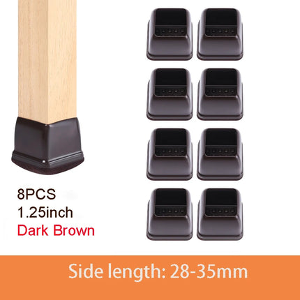 Chair Leg Caps Rubber Feet Protector Stool Table Furniture Leg Cover Non Slip Felt Bottom Pads Round Square Floor Protectors