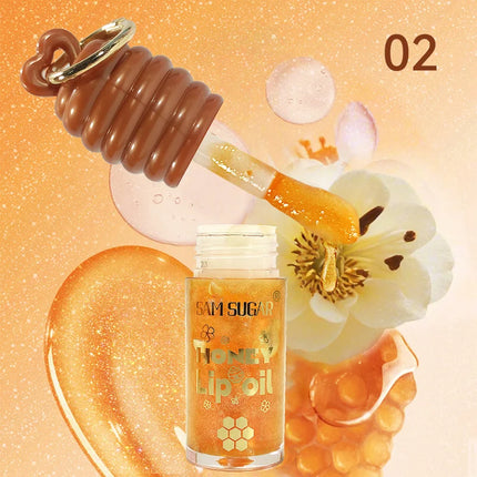 Sam Sugar Honey Lip Oil Deeply Moisturizes and Improves Lip Lines, Offering Both Lip Gloss and Lip Balm Functions, with a Transparent Texture That Gives a Refreshing Feel, Long-Lasting Hydration and Moisture-Locking Propertie