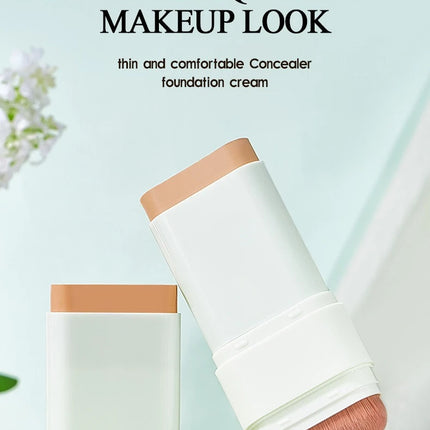 Contour and Concealer Dual-Head Foundation Cream, Moisturizing and Non-tarnishing, Non-caking Foundation Lotion