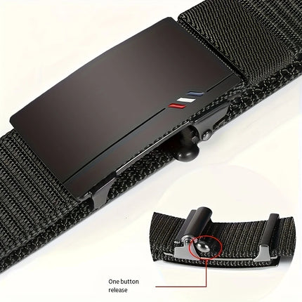 Casual Men's Nylon Belt Woven Canvas Breathable Automatic Buckle Belt For Men Outdoor Sports Strap Fashion Jeans Belt