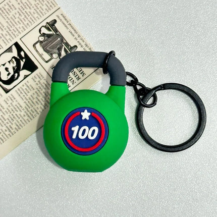 Mini Barbell Plates Key Chain Water Cups Creative Simulation Dumbbells Keyring Kettlebells Bag Charm Fitness Series Pendant
