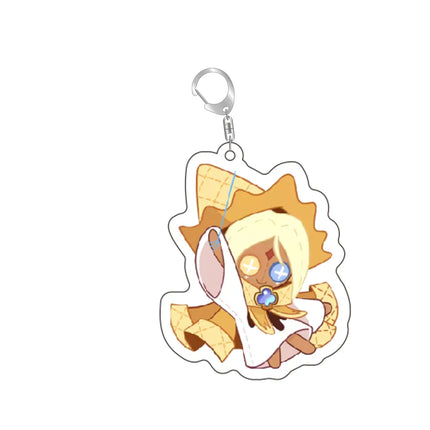 Hot Game Cookie Chibis Keychain Shadow Milk Pure Vanilla Key Chain Bag Keyrings Jewelry Gamer Fans Gifts Accessories
