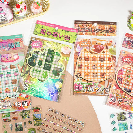 Kawaii Japanese ancient Showa style die-cutting sticker book background decoration material DIY scrapbook student birthday gift
