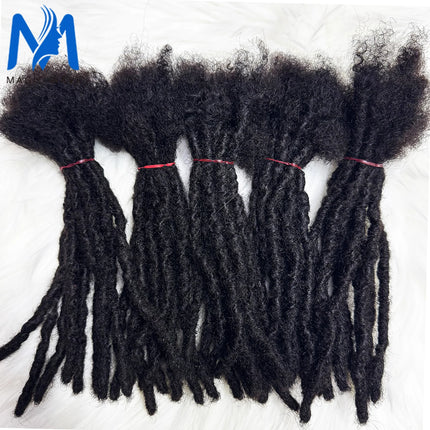 100% Real Human Hair Dreadlock Extensions for Crochet Braids 0.6cm Width Handmade Loc Extensions Human Hair for Men Women