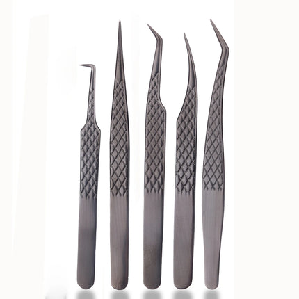 1pc/2/4/6pcs 3.0 Black Lash Tweezers for Eyelash Extensions Diamond Grip 90 Degree Tip Volume Lash Extension Tweezers