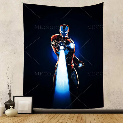 Iron Man Red Flash Backdrop for Birthday Party Decor Hero Marvel Superhero Background for Baby Shower Party Cake Table Supplies