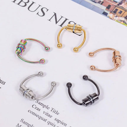 Stainless Steel Fake Piercing Nose Ring Hoop Septum Non Piercing Nose Clip Rock HipHoop Magnet Fashion Punk Women Nose Hoop Ring