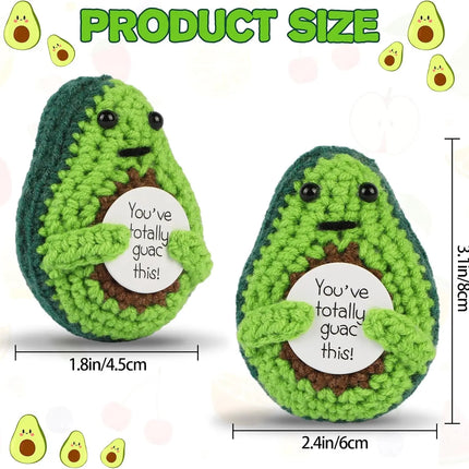 Positive Energy Pocket Hug Crochet Doll, Mini Handmade Knitted Plush Potato Turtle Vegetable Duck Funny Support Gift with Card