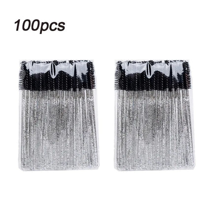 New 100pcs Eyelash Extensions Brush Microbrush for Eyelashes Spoolie Brushes Eyebrow Comb Brushes Makeup Cosmetic Tools HZS24