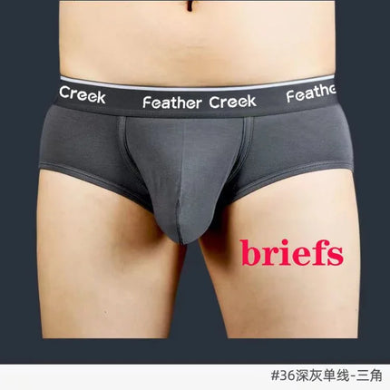 Large Pouch Men's Panties U Convex Front Pocket Flat Foot Triangle Sexy Shorts Fashionable Underwear for Men