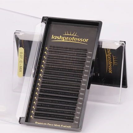 Lashprofessor Individual Eyelash Extension 5-20mm Premium Soft Silk Lashes Matte Black Russian Volume Cashmere Eyelash Extension
