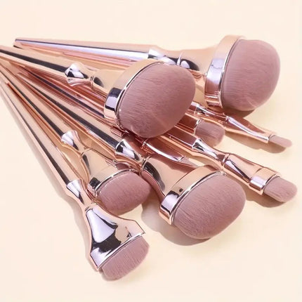 9pcs Rose Gold Makeup Brush Set Eyeshadow Blush Highlighter Foundation Concealer Blending Brush Fluffy Women Beauty Tool