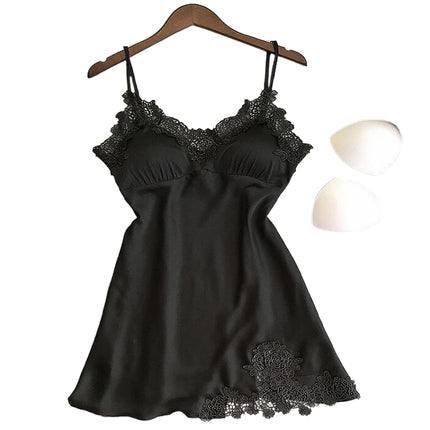 1Pc Women's Suspender Nightdress – Spring Summer Ice Silk Thin Pajamas Home Service Dresses