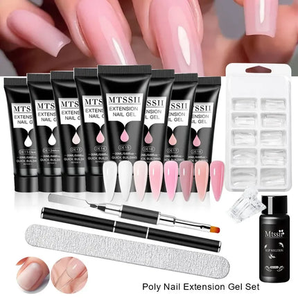 MTSSII 20m Extension Nail Gel Set Manicure Set Finger Quick Buliding Extension Gel Nail Polish Kit Soak Off UV Gel LED Nail Art