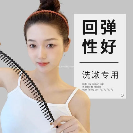 1Pc Solid Color Wave Hairbands for Women Trendy Toothed Non-slip Hair Combs Hair Accessories Girl Face Wash Sports Headbands 집게핀