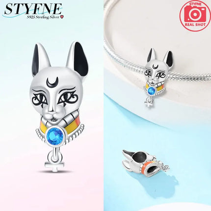 925 Sterling Silver Egyptian Pyramid Mummy Pharaoh Charms Beads Pendant Fit Original Bracelets DIY Jewelry Fine Gift
