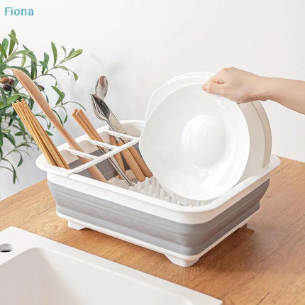 ✔Collapsible Dish Drying Rack Foldable Dinnerware Drainer Organizer Tableware Plate Portable Drying Rack For Kitchen Storage