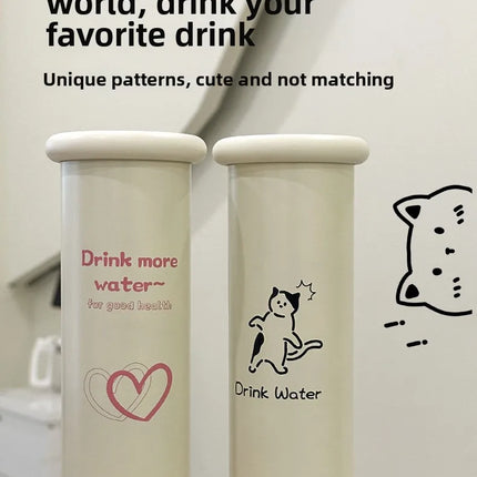 316 Stainless Steel Insulated Cup Cute Mushroom Lid Slim Portable Mug with Adorable Prints Wide Mouth Water Coffee Cup