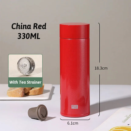 330ML Thermos Water Bottle With Tea Strainer Stainless Steel Car Thermal Sports Cup Keeps Cold and Heat Thermal Travel Mug