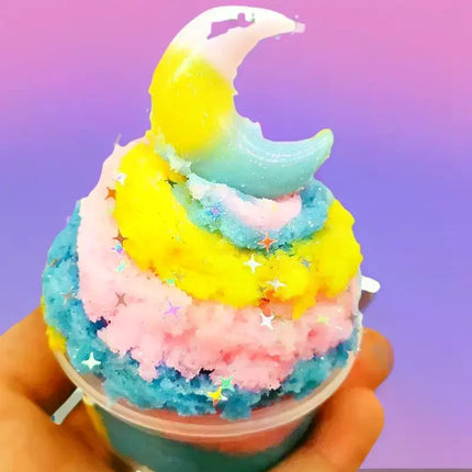 1 Set 60ml Moon Snowflake Mud Diy Decompress Game Toys Slime Kit Cotton Butter Mud Fluffy Putty Non Sediment Colored Clay Toy