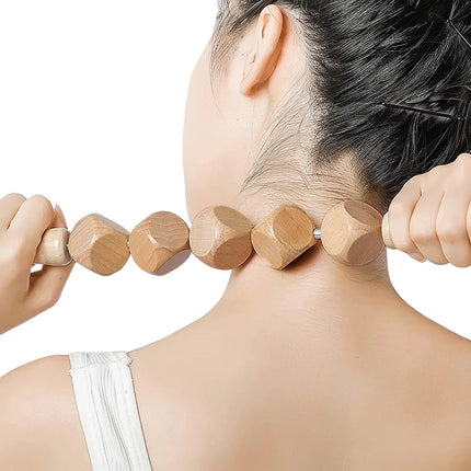 6 In 1 Wood Therapy Massage Tool Lymphatic Drainage Massager Anti Cellulite Fascia Massage Roller for Full Body Muscle relaxatio