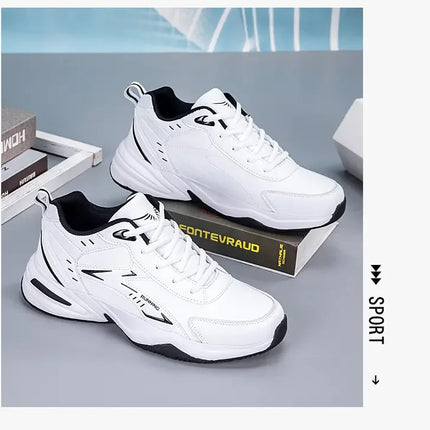 Chunky Sneaker for Men Thick Sole Versatile 2025 New Trend Mesh Lace Up Breathable Casual Sports Shoes Increased Soft Soles