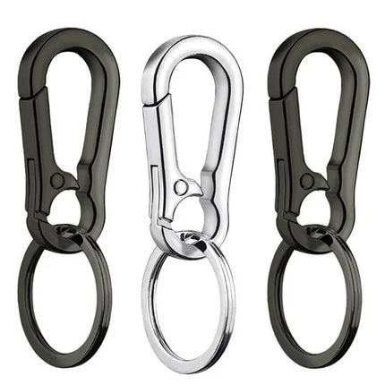 Silver Metal Blank Keyring Keychain with Ring Link Long Round Split Keychain Keyrings Chains Stainless Steel Key Rings Holder