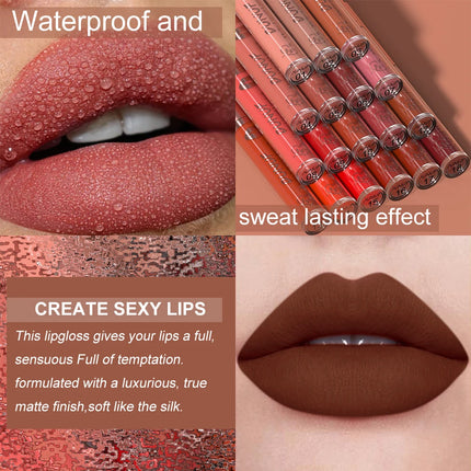 DUNUF Lip Gloss And Lip Oil Set 2-Piece Long-Lasting Waterproof Matte Moisturizing Non-Fading Lipstick Collection