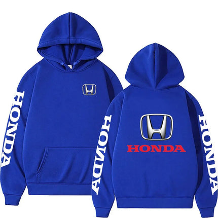 New Autumn/Winter Honda Racing Men's Black Hoodie, Stylish Men's Sweatshirt, Sporty Women's Street Style Pullover