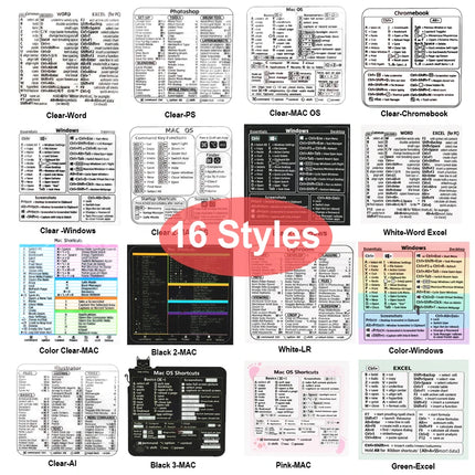 New Computer Keyboard Shortcut Reference Sticker Adhesive for PC Laptop Macbook Desk PS Word Excel Clear Shortcut Key Stickers