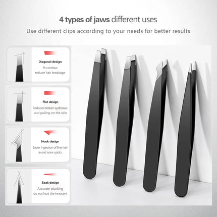 Eyebrow tweezer & eyebrow scissors set, stainless steel multifunctional eyebrow & facial hair trimming beauty, eye styling tool