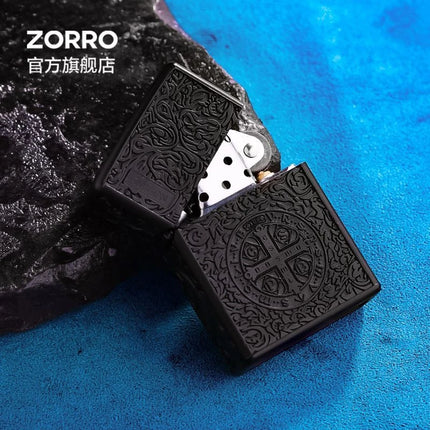 ZORRO Black Titanium Constantine Kerosen Lighter, Personalized Thickened Armor, Gift for Boyfriend Gadgets for Men