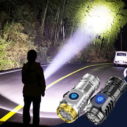 High Power LED Flashlight Torch Ultra Powerful LED Flashlight Built-in Battery Portable Outdoor Flash Light for Kids Exploring
