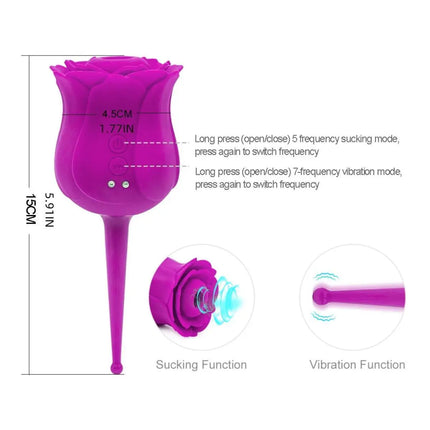 G-Spot  Stimulating Vibrators  oral Sucking Handheld Rose Flower Shape   Adult Toys Sex for Female Women