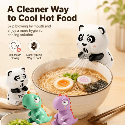 Cute Dinosaur Elephant Shaped USB Mini Fan Adjustable Speed Strong Airflow Hanging Cooling Fan With Food Clip Tableware Holder