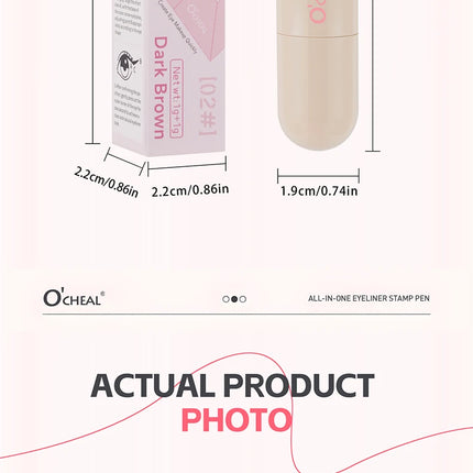 O'CHEAL  All-in-one Rotating Eyeliner Stamp Pen Quick Eye Makeup Double-Ended Eyeliner Waterproof Long-Lasting Stamp Eyeliner