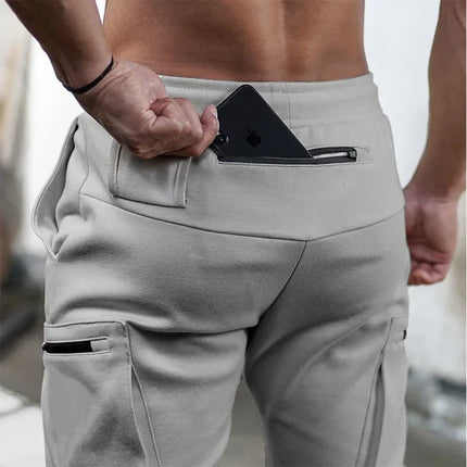 Customizable Men 2022 Streetwear Trousers Multiple Zipper Pockets Muscle Mens Pants