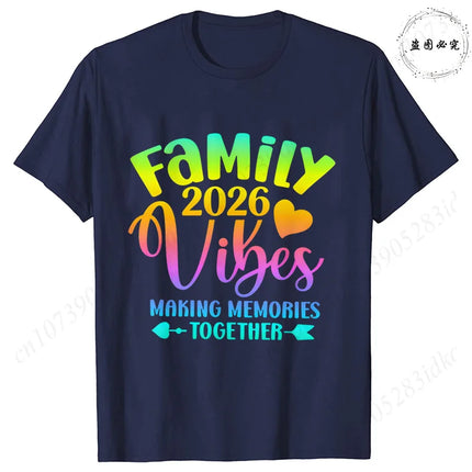 2026 Family Vacation Matching T-shirts Making Memories Together Gradient Print Tops Summer Trips Cruise Holidays Women Clothing